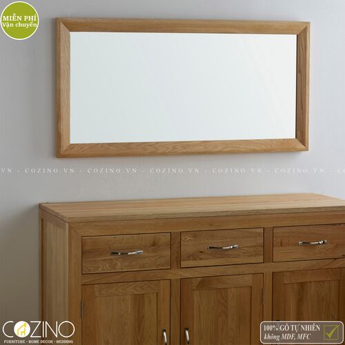 Gương treo tường Camber khung gỗ sồi Mỹ- đẹp, giá rẻ tại hcm và hà nội