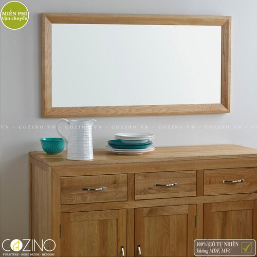 Gương treo tường Camber khung gỗ sồi Mỹ- đẹp, giá rẻ tại hcm và hà nội