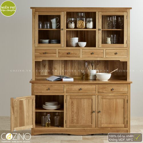 Tủ bếp lớn Cawood gỗ sồi Mỹ- đẹp, giá rẻ tại hcm và hà nội