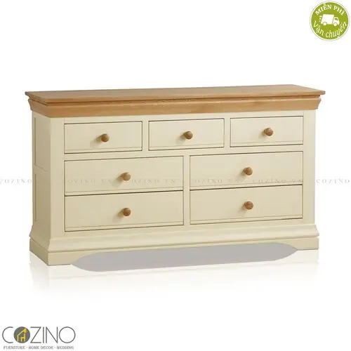Tủ 7 ngăn kéo 3 tầng Canary gỗ sồi Mỹ- đẹp, giá rẻ tại hcm và hà nội