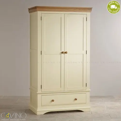 Tủ quần áo Canary 2 cánh 1 ngăn kéo gỗ sồi Mỹ (nhiều kích thước)- đẹp, giá rẻ tại hcm và hà nội