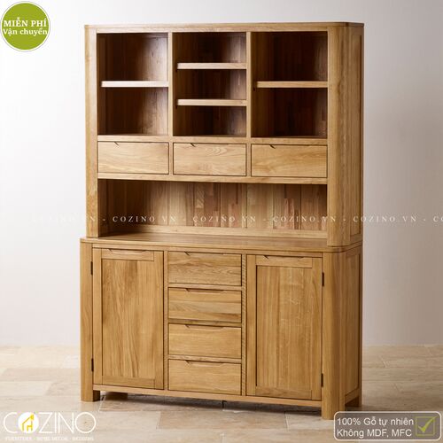 Tủ bếp lớn Emley gỗ sồi Mỹ 1m4- đẹp, giá rẻ tại hcm và hà nội