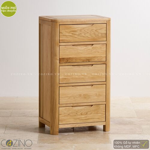 Tủ 5 ngăn kéo 5 tầng Emley gỗ sồi Mỹ- đẹp, giá rẻ tại hcm và hà nội