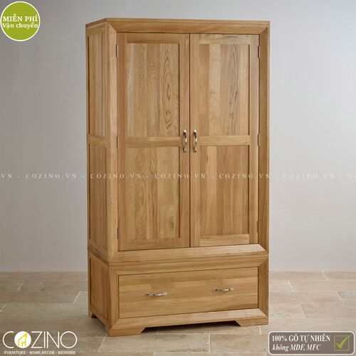 Tủ quần áo Camber 2 cánh 1 ngăn kéo gỗ sồi  Mỹ (nhiều kích thước)- đẹp, giá rẻ tại hcm và hà nội