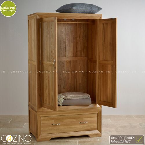 Tủ quần áo Camber 2 cánh 1 ngăn kéo gỗ sồi  Mỹ (nhiều kích thước)- đẹp, giá rẻ tại hcm và hà nội