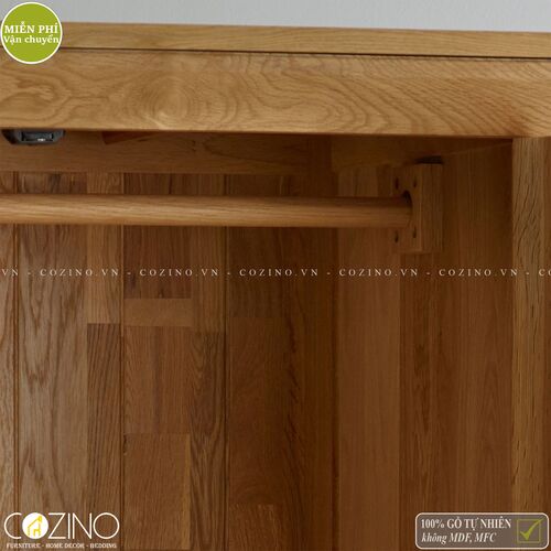 Tủ quần áo Camber 3 cánh 2 ngăn kéo gỗ sồi (nhiều kích thước)- đẹp, giá rẻ tại hcm và hà nội