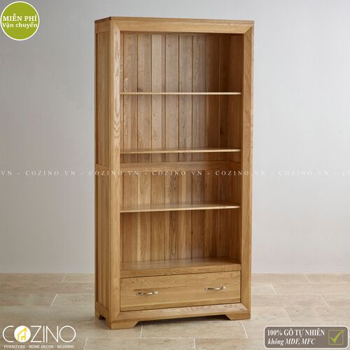 Tủ kệ sách và trưng bày Camber cao gỗ sồi Mỹ- đẹp, giá rẻ tại hcm và hà nội