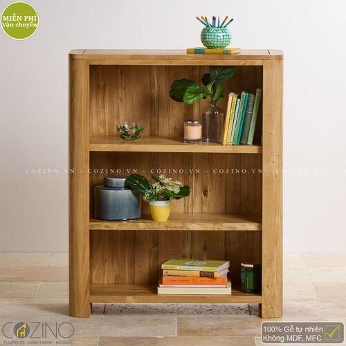 Tủ kệ sách, trưng bày Emley thấp gỗ sồi Mỹ- đẹp, giá rẻ tại hcm và hà nội