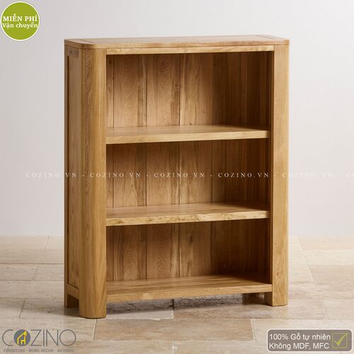 Tủ kệ sách, trưng bày Emley thấp gỗ sồi Mỹ- đẹp, giá rẻ tại hcm và hà nội