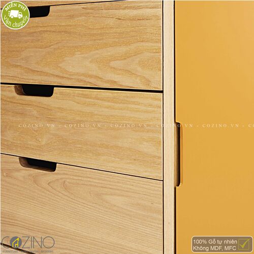 Tủ trưng bày lưu trữ SENJA gỗ tự nhiên 3 ngăn 2 cánh xanh vàng- đẹp, giá rẻ tại hcm và hà nội