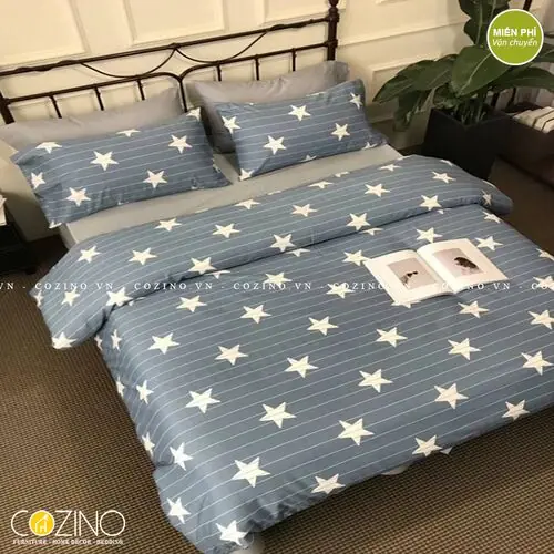Bộ chăn ga gối Cotton 100% CZN 04 - STAR- đẹp, giá rẻ tại hcm và hà nội