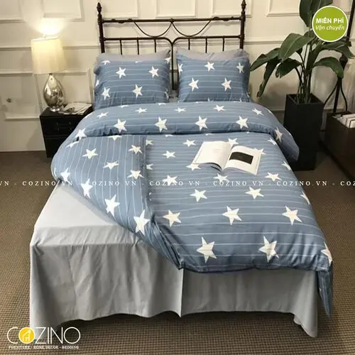 Bộ chăn ga gối Cotton 100% CZN 04 - STAR- đẹp, giá rẻ tại hcm và hà nội