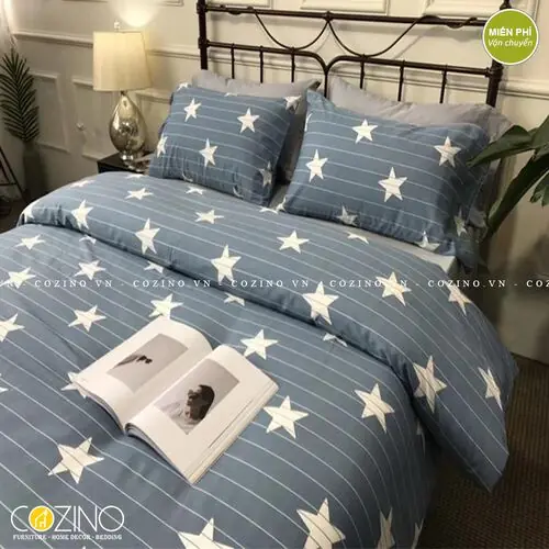 Bộ chăn ga gối Cotton 100% CZN 04 - STAR- đẹp, giá rẻ tại hcm và hà nội