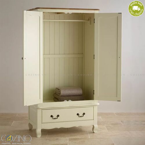 Tủ quần áo Skye 2 cánh 1 ngăn kéo gỗ sồi Mỹ (nhiều kích thước)- đẹp, giá rẻ tại hcm và hà nội