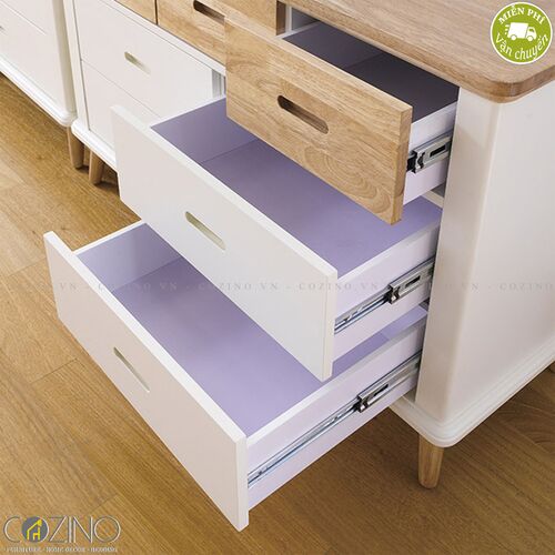 Tủ ngăn kéo Canna 7 hộc gỗ cao su- đẹp, giá rẻ tại hcm và hà nội
