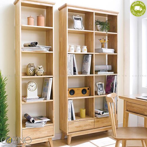 Tủ sách và trưng bày IXORA loại lớn gỗ cao su- đẹp, giá rẻ tại hcm và hà nội