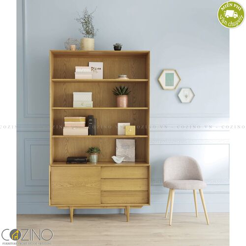 Tủ kệ sách và trưng bày Portobello gỗ tự nhiên- đẹp, giá rẻ tại hcm và hà nội