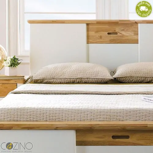 Giường ngủ Canna (gỗ cao su nhiều kích thước)- đẹp, giá rẻ tại hcm và hà nội