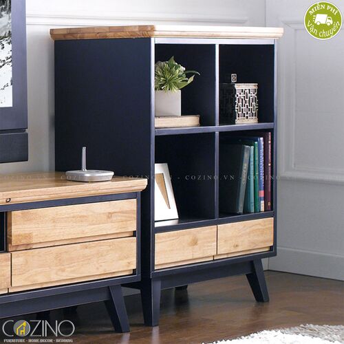 Tủ sách và trưng bày thấp Lantana gỗ cao su- đẹp, giá rẻ tại hcm và hà nội