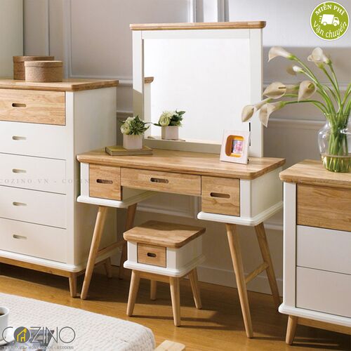 Bộ bàn trang điểm Canna gỗ cao su- đẹp, giá rẻ tại hcm và hà nội