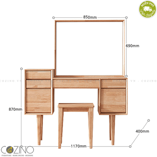 Bàn trang điểm Poppy gỗ cao su (chưa bao gồm ghế)- đẹp, giá rẻ tại hcm và hà nội