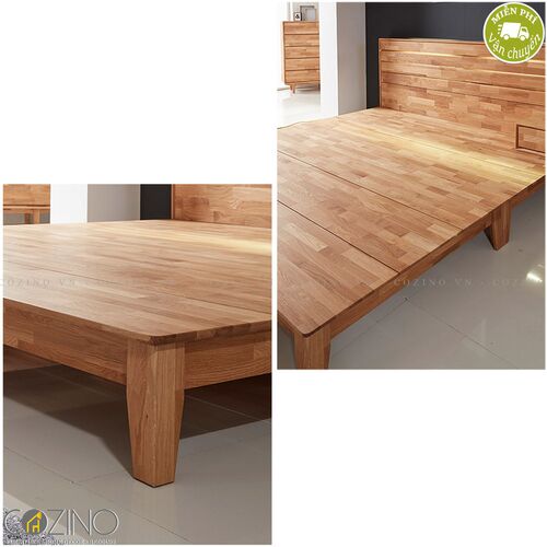 Giường đôi Calla liền tủ đầu giường gỗ cao su (nhiều kích thước)- đẹp, giá rẻ tại hcm và hà nội