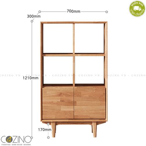 Tủ kệ sách, tủ trưng bày 2x3 - 2 cánh mở Calla gỗ cao su- đẹp, giá rẻ tại hcm và hà nội