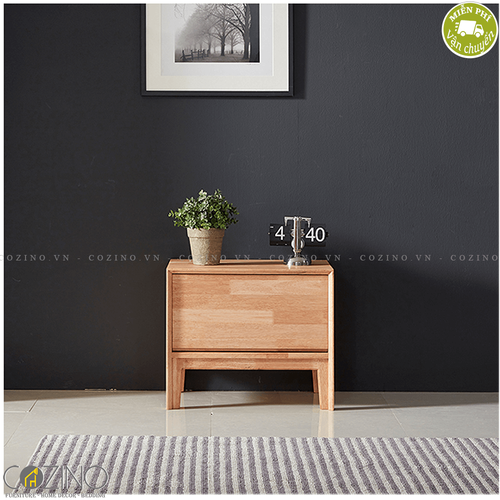 Tủ đầu giường, tủ góc 1 ngăn kéo Poppy gỗ cao su sơn tự nhiên- đẹp, giá rẻ tại hcm và hà nội