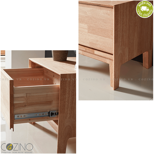 Tủ đầu giường, tủ góc 1 ngăn kéo Poppy gỗ cao su sơn tự nhiên- đẹp, giá rẻ tại hcm và hà nội