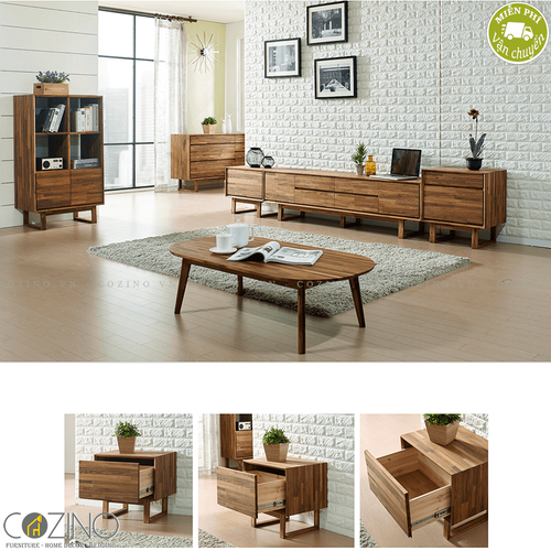 Tủ đầu giường 1 ngăn kéo Begonia 1 hộc gỗ cao su- đẹp, giá rẻ tại hcm và hà nội