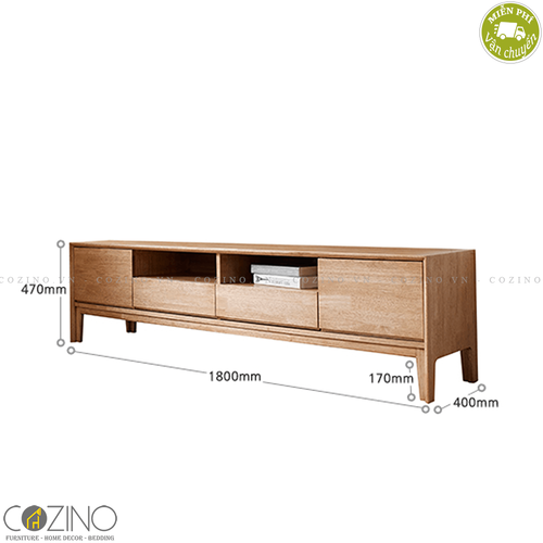 Tủ tivi Poppy gỗ cao su màu gỗ tự nhiên- đẹp, giá rẻ tại hcm và hà nội
