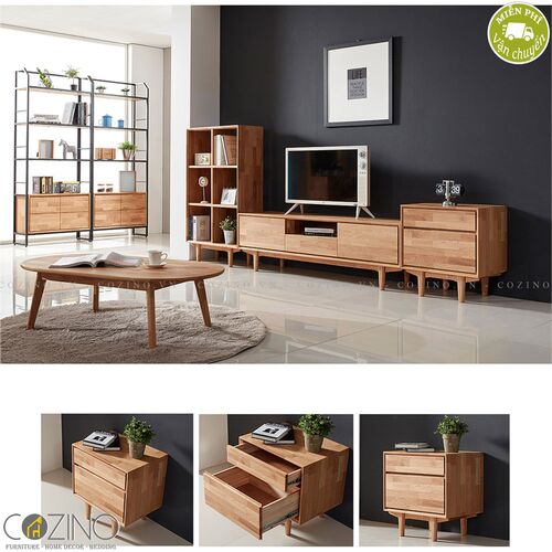Tủ 2 ngăn kéo Calla gỗ cao su- đẹp, giá rẻ tại hcm và hà nội