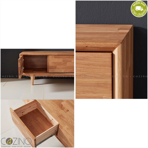 Tủ tivi 2 cánh 2 ngăn kéo Calla A gỗ cao su- đẹp, giá rẻ tại hcm và hà nội