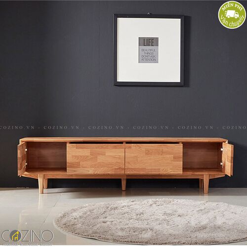 Tủ tivi 2 cánh 2 ngăn kéo Calla A gỗ cao su- đẹp, giá rẻ tại hcm và hà nội