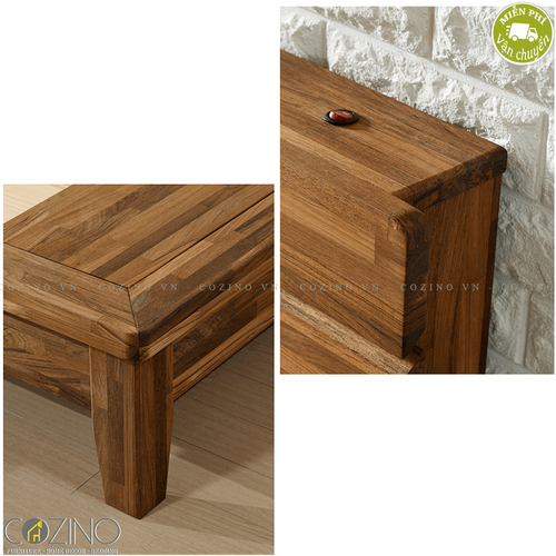 Giường đôi Begonia liền tủ đầu giường gỗ cao su- đẹp, giá rẻ tại hcm và hà nội