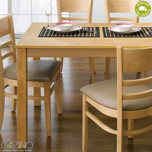 Bộ bàn ghế ăn Cabin 4 ghế màu tự nhiên (nhiều kích thước)- đẹp, giá rẻ tại hcm và hà nội