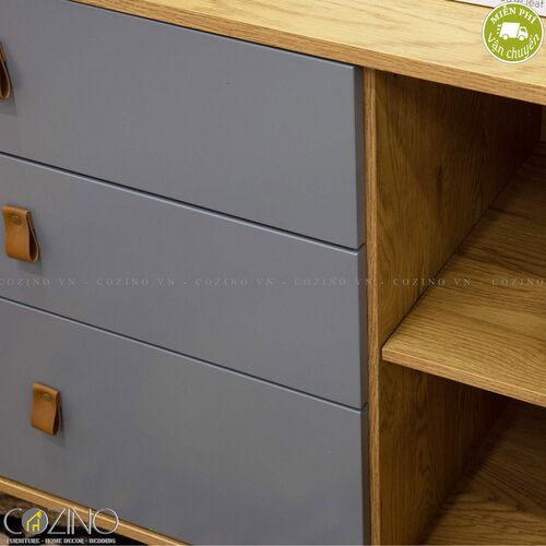 Tủ trưng bày Blake gỗ tự nhiên màu ghi- đẹp, giá rẻ tại hcm và hà nội