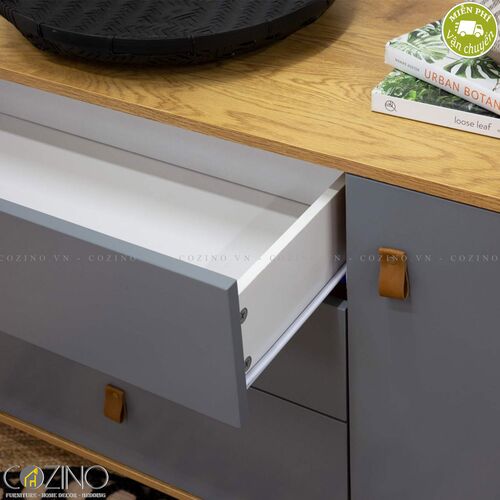Tủ trưng bày Blake gỗ tự nhiên màu ghi- đẹp, giá rẻ tại hcm và hà nội