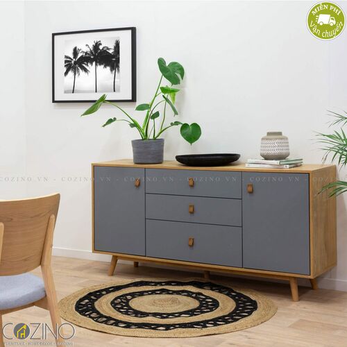 Tủ trưng bày Blake gỗ tự nhiên màu ghi- đẹp, giá rẻ tại hcm và hà nội
