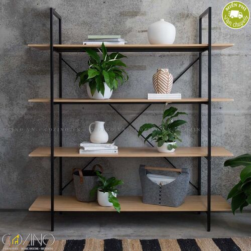 Kệ trưng bày Blake gỗ tự nhiên (khung sắt)- đẹp, giá rẻ tại hcm và hà nội