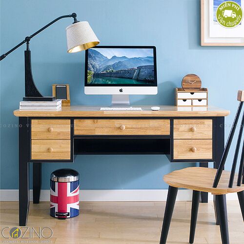 Bàn làm việc Lantana loại lớn gỗ cao su- đẹp, giá rẻ tại hcm và hà nội