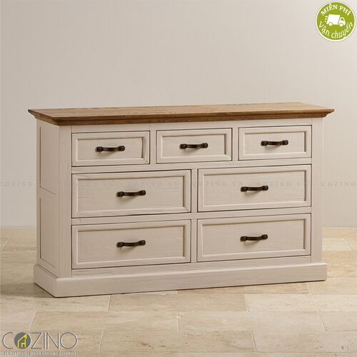 Tủ 7 ngăn kéo 3 tầng Sark gỗ sồi Mỹ- đẹp, giá rẻ tại hcm và hà nội