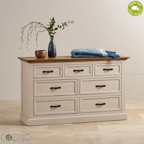 Tủ 7 ngăn kéo 3 tầng Sark gỗ sồi Mỹ- đẹp, giá rẻ tại hcm và hà nội