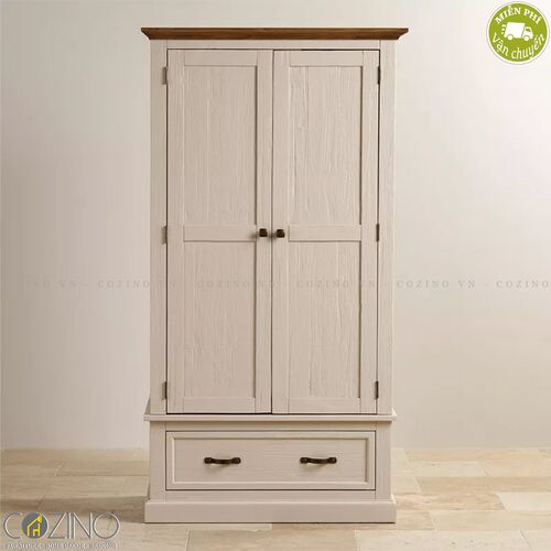 Tủ quần áo Sark 2 cánh 1 ngăn kéo gỗ sồi Mỹ (nhiều kích thước)- đẹp, giá rẻ tại hcm và hà nội