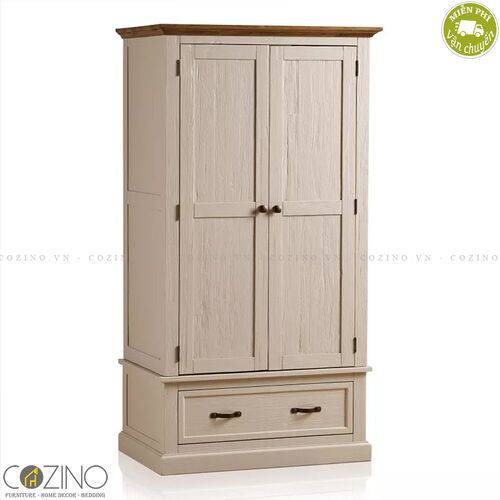 Tủ quần áo Sark 2 cánh 1 ngăn kéo gỗ sồi Mỹ (nhiều kích thước)- đẹp, giá rẻ tại hcm và hà nội