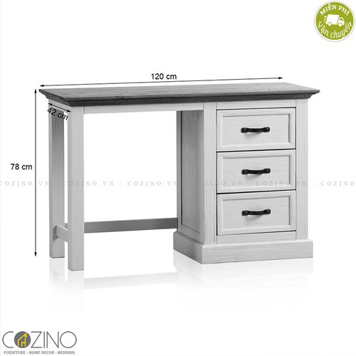 Bàn làm việc Sark có 1 tủ hông gỗ sồi Mỹ- đẹp, giá rẻ tại hcm và hà nội