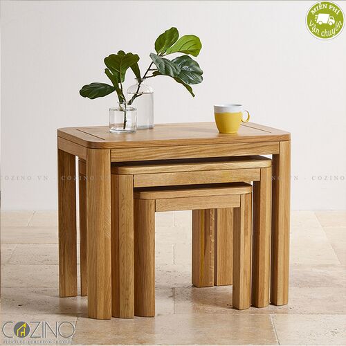 Bộ bàn xếp lồng Emley gỗ sồi Mỹ 100%- đẹp, giá rẻ tại hcm và hà nội