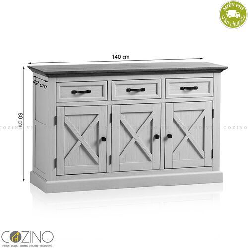 Tủ chén Sark loại lớn gỗ sồi Mỹ- đẹp, giá rẻ tại hcm và hà nội
