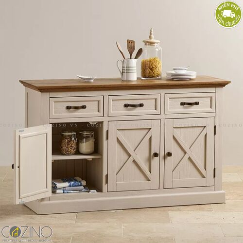 Tủ chén Sark loại lớn gỗ sồi Mỹ- đẹp, giá rẻ tại hcm và hà nội