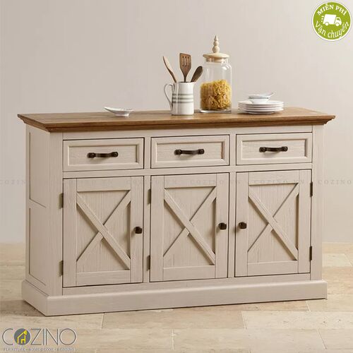 Tủ chén Sark loại lớn gỗ sồi Mỹ- đẹp, giá rẻ tại hcm và hà nội